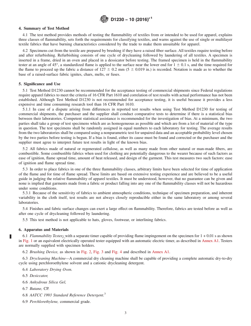 REDLINE ASTM D1230-10(2016)e1 - Standard Test Method for  Flammability of Apparel Textiles