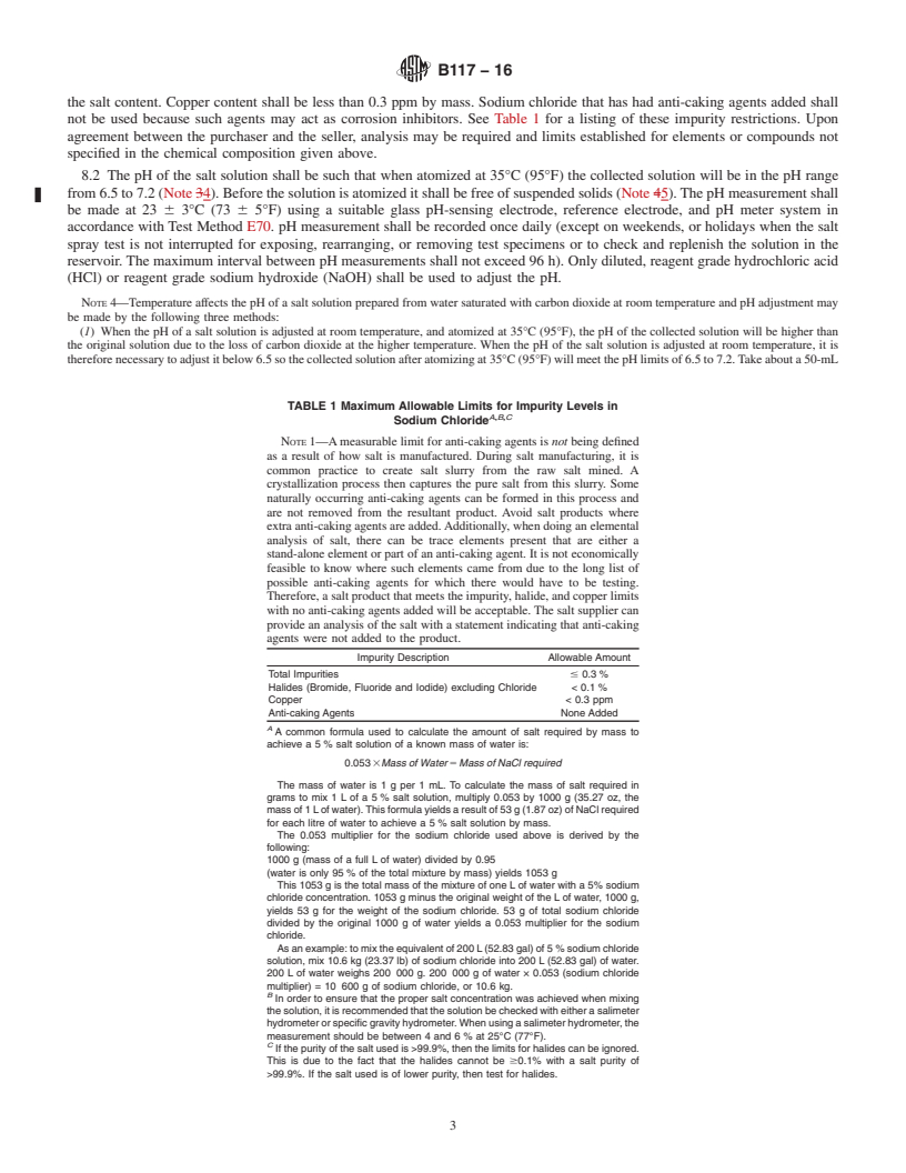 REDLINE ASTM B117-16 - Standard Practice for  Operating Salt Spray (Fog) Apparatus