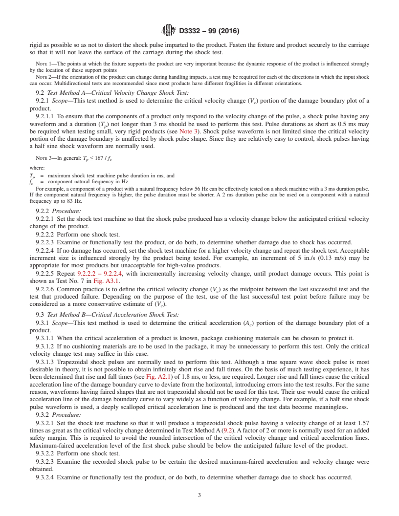 REDLINE ASTM D3332-99(2016) - Standard Test Methods for Mechanical-Shock Fragility of Products, Using Shock Machines