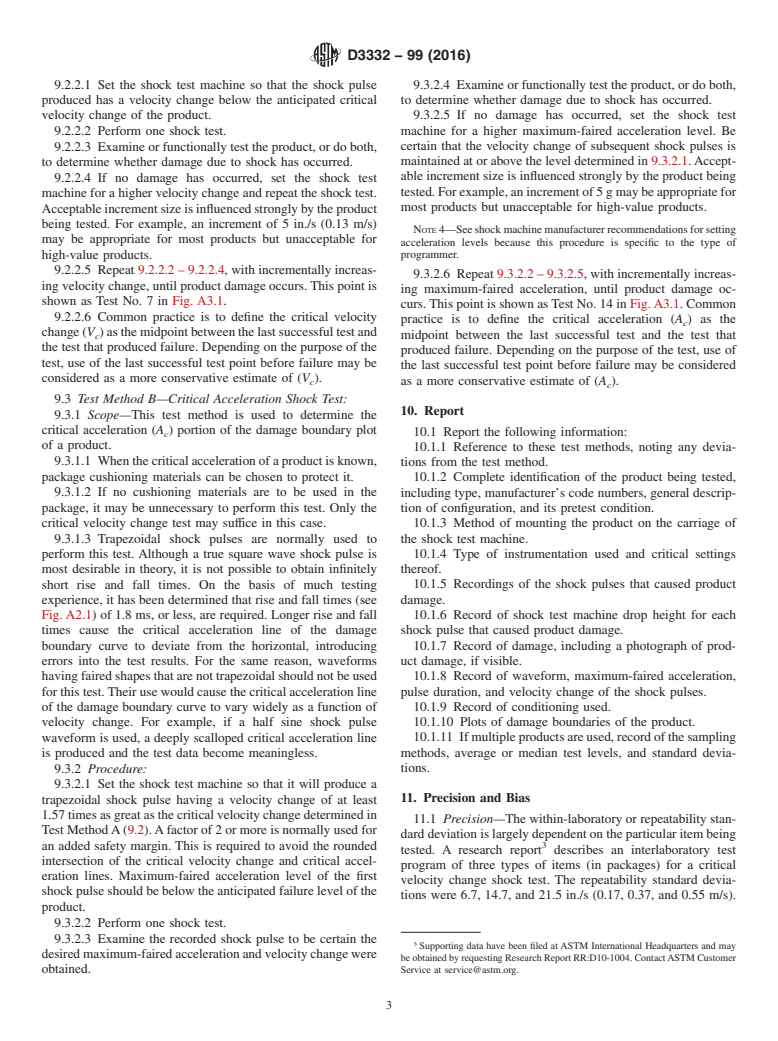 ASTM D3332-99(2016) - Standard Test Methods for Mechanical-Shock Fragility of Products, Using Shock Machines