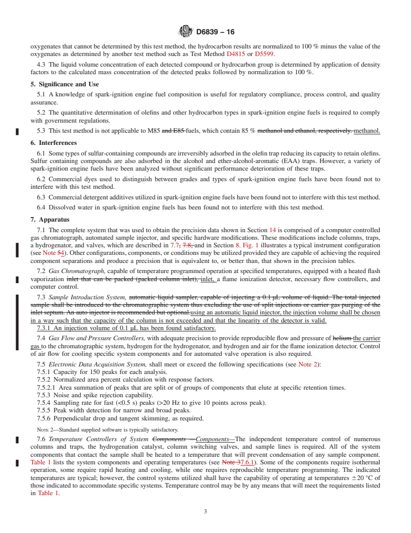 REDLINE ASTM D6839-16 - Standard Test Method for  Hydrocarbon Types, Oxygenated Compounds, and Benzene in Spark   Ignition Engine Fuels by Gas Chromatography