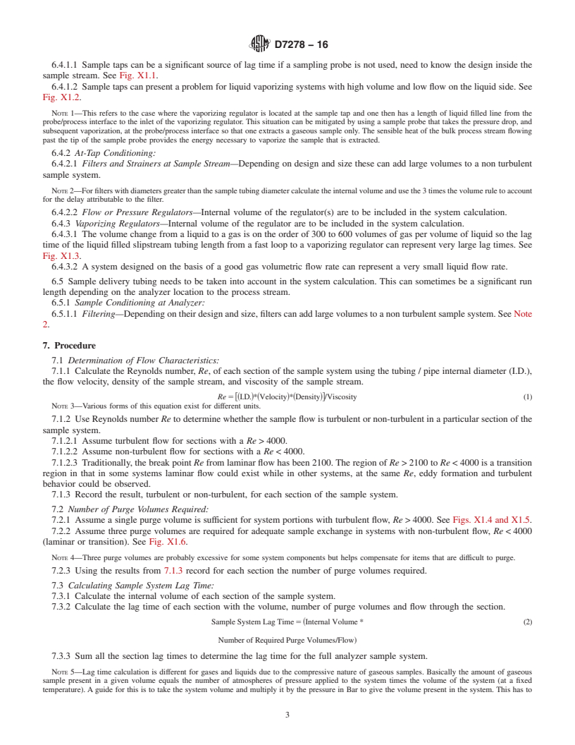 REDLINE ASTM D7278-16 - Standard Guide for  Prediction of Analyzer Sample System Lag Times