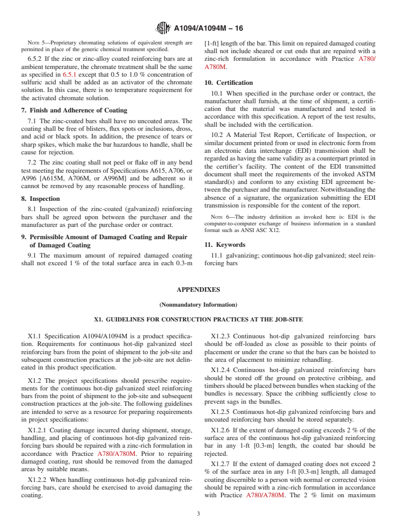 ASTM A1094/A1094M-16 - Standard Specification for Continuous Hot-Dip ...