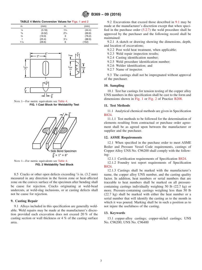 ASTM B369-09(2016) - Standard Specification for Copper-Nickel Alloy Castings