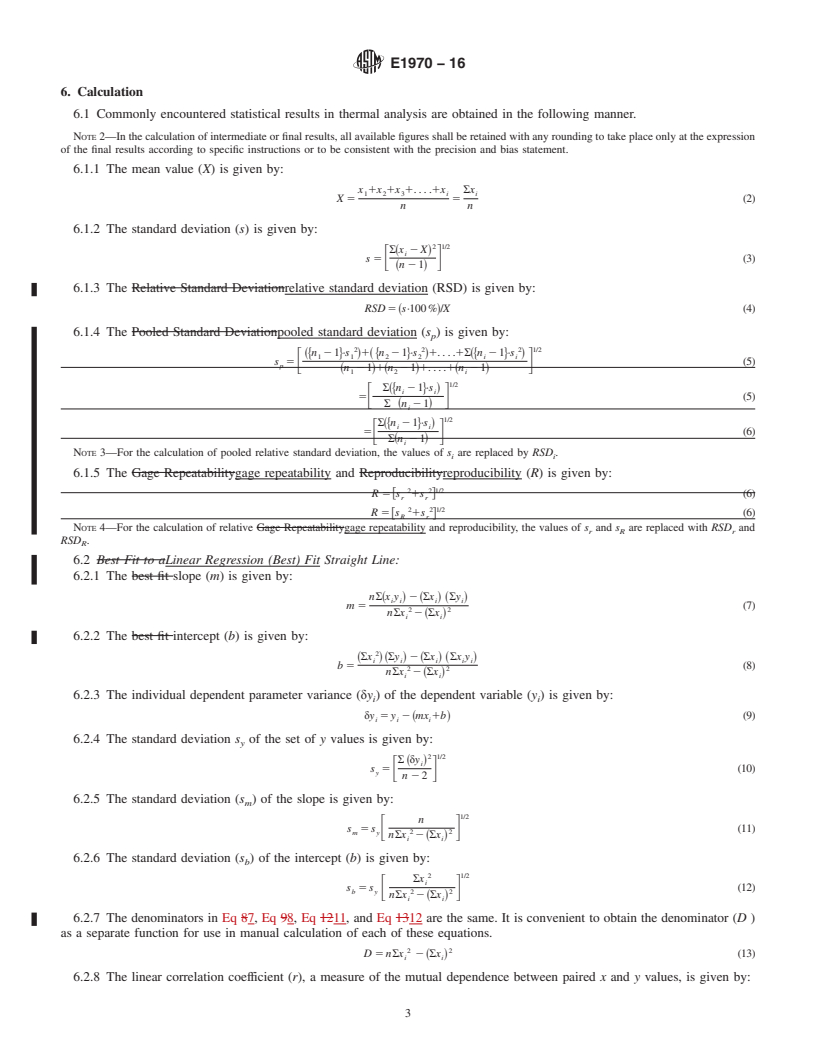 REDLINE ASTM E1970-16 - Standard Practice for  Statistical Treatment of Thermoanalytical Data