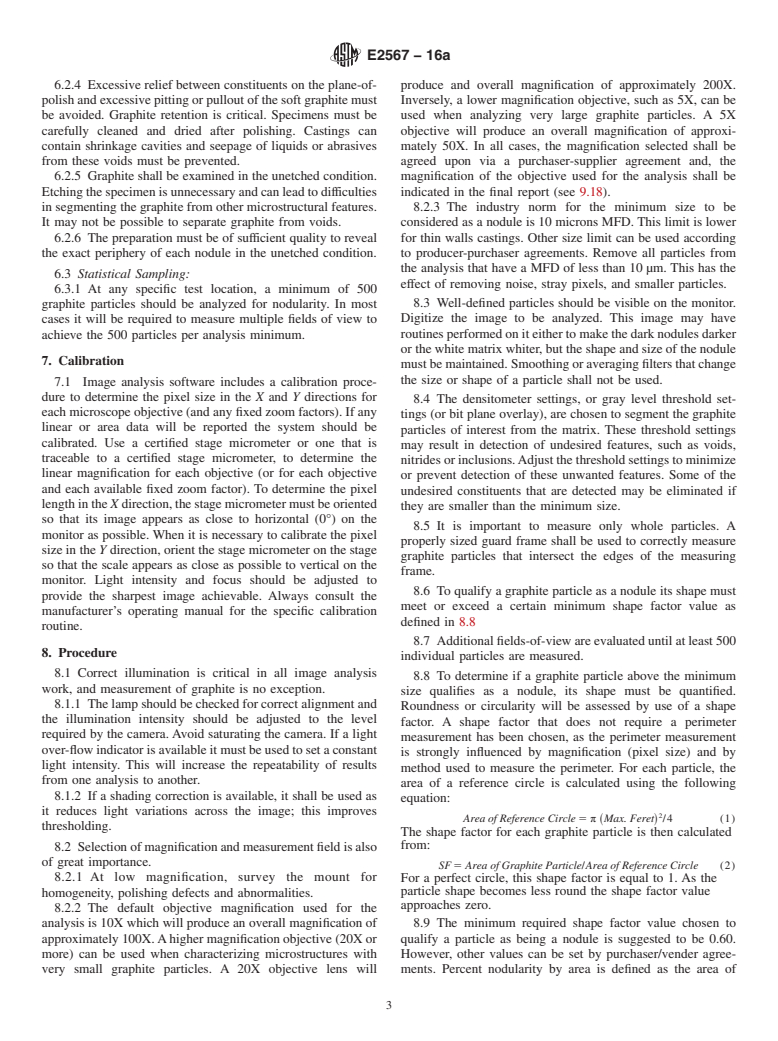 ASTM E2567-16a - Standard Test Method for  Determining Nodularity And Nodule Count In Ductile Iron Using  Image Analysis