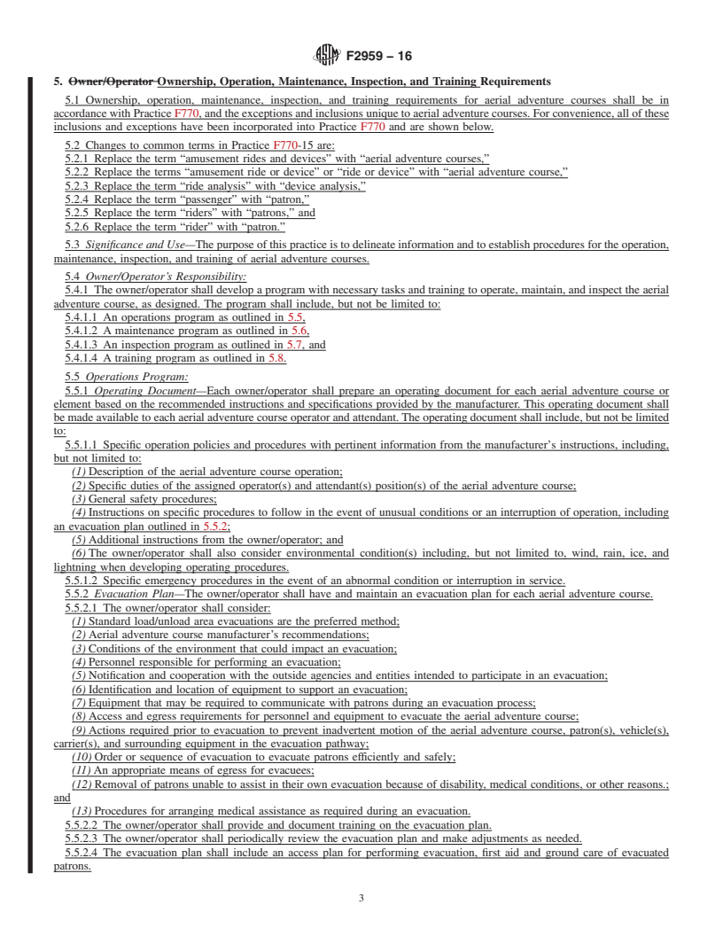 REDLINE ASTM F2959-16 - Standard Practice for Aerial Adventure Courses