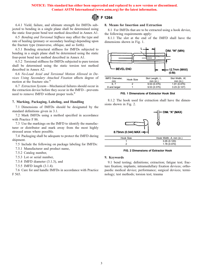 ASTM F1264-01 - Standard Specification and Test Methods for Intramedullary Fixation Devices