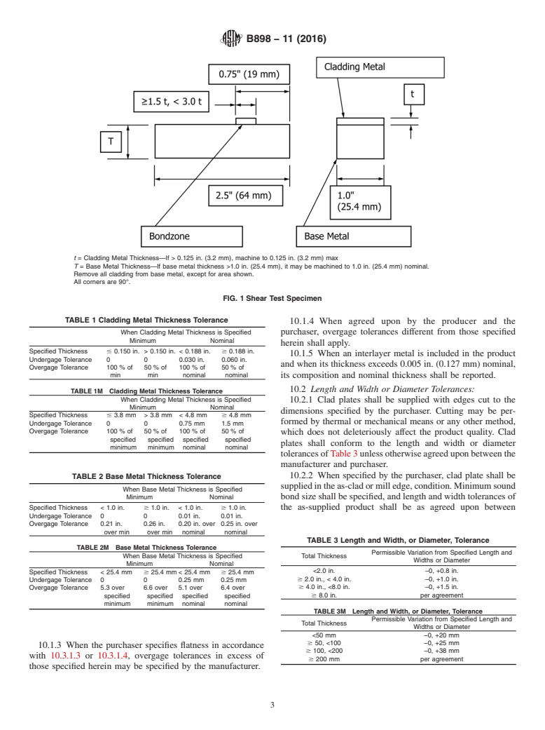 ASTM B898-11(2016) - Standard Specification for Reactive and Refractory Metal Clad Plate