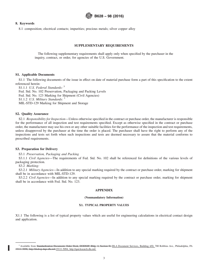 REDLINE ASTM B628-98(2016) - Standard Specification for Silver-Copper Eutectic Electrical Contact Alloy