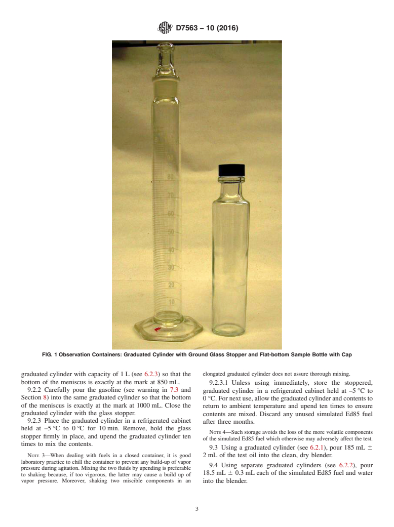 ASTM D7563-10(2016) - Standard Test Method for  Evaluation of the Ability of Engine Oil to Emulsify Water and  Simulated Ed85 Fuel