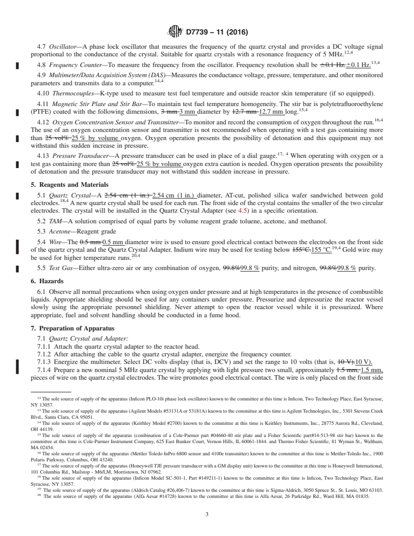 REDLINE ASTM D7739-11(2016) - Standard Practice for  Thermal Oxidative Stability Measurement via Quartz Crystal  Microbalance