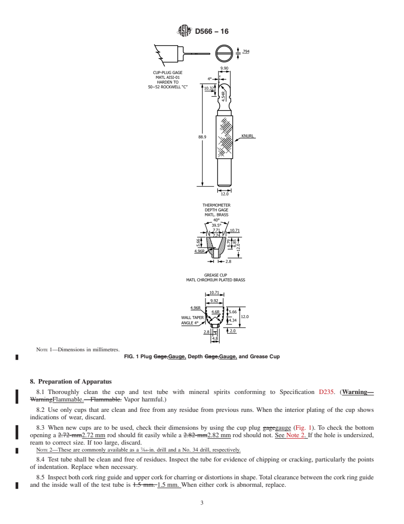 REDLINE ASTM D566-16 - Standard Test Method for Dropping Point of Lubricating Grease