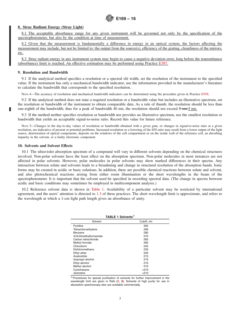 REDLINE ASTM E169-16 - Standard Practices for General Techniques of Ultraviolet-Visible Quantitative Analysis