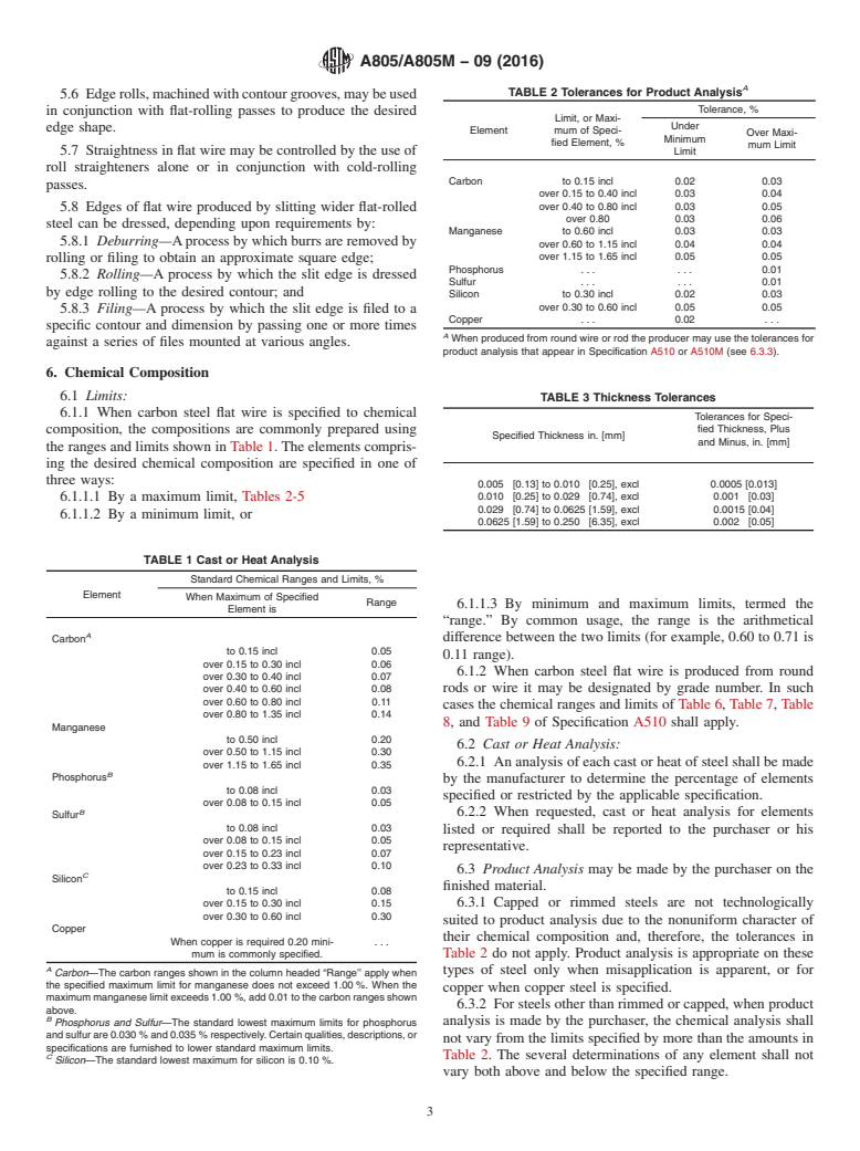 ASTM A805/A805M-09(2016) - Standard Specification for  Steel, Flat Wire, Carbon, Cold-Rolled