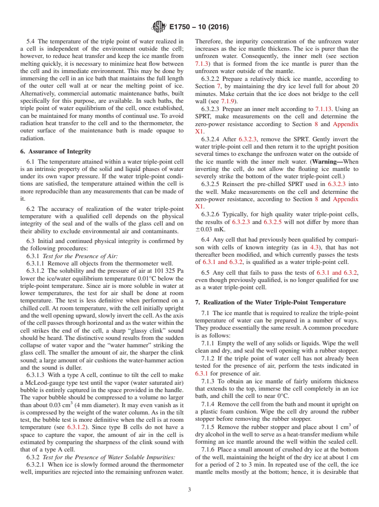 ASTM E1750-10(2016) - Standard Guide for  Use of Water Triple Point Cells