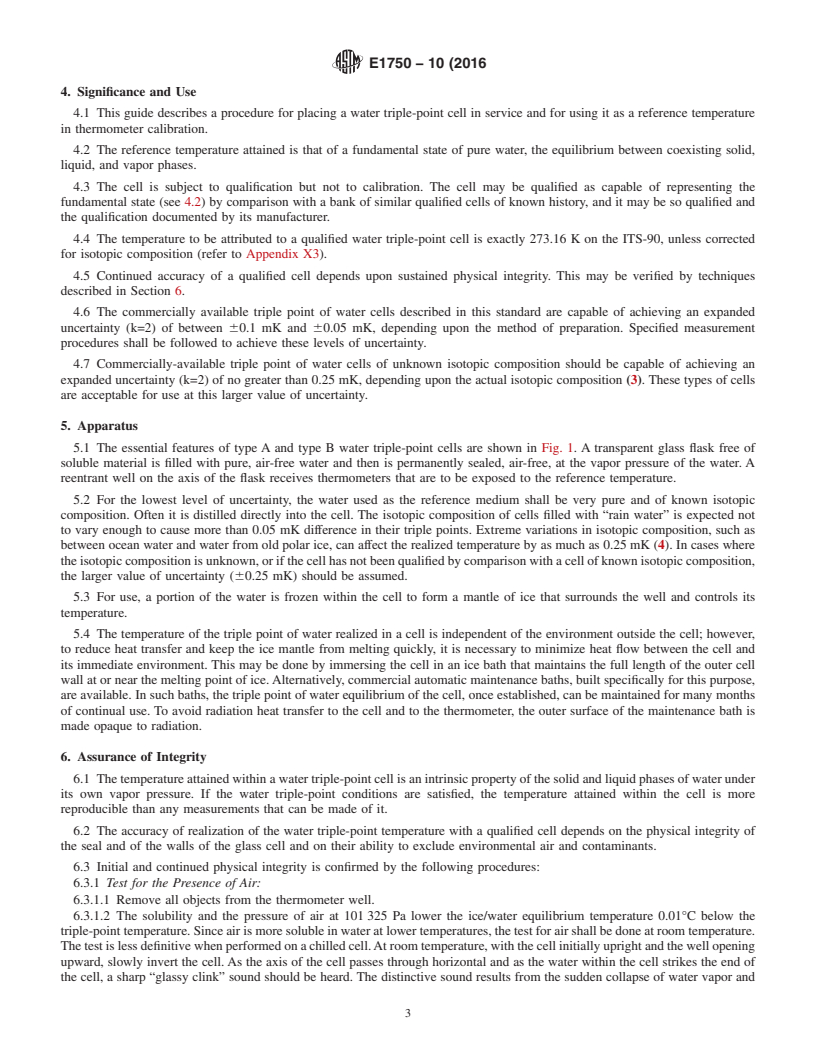 REDLINE ASTM E1750-10(2016) - Standard Guide for  Use of Water Triple Point Cells