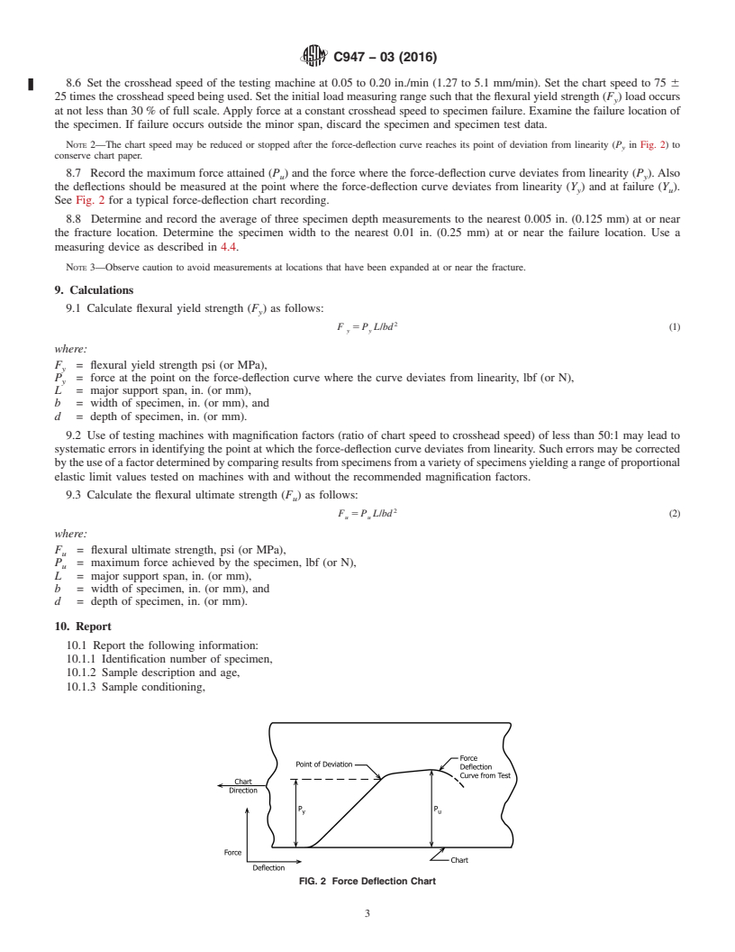 REDLINE ASTM C947-03(2016) - Standard Test Method for  Flexural Properties of Thin-Section Glass-Fiber-Reinforced  Concrete  (Using Simple Beam With Third-Point Loading)