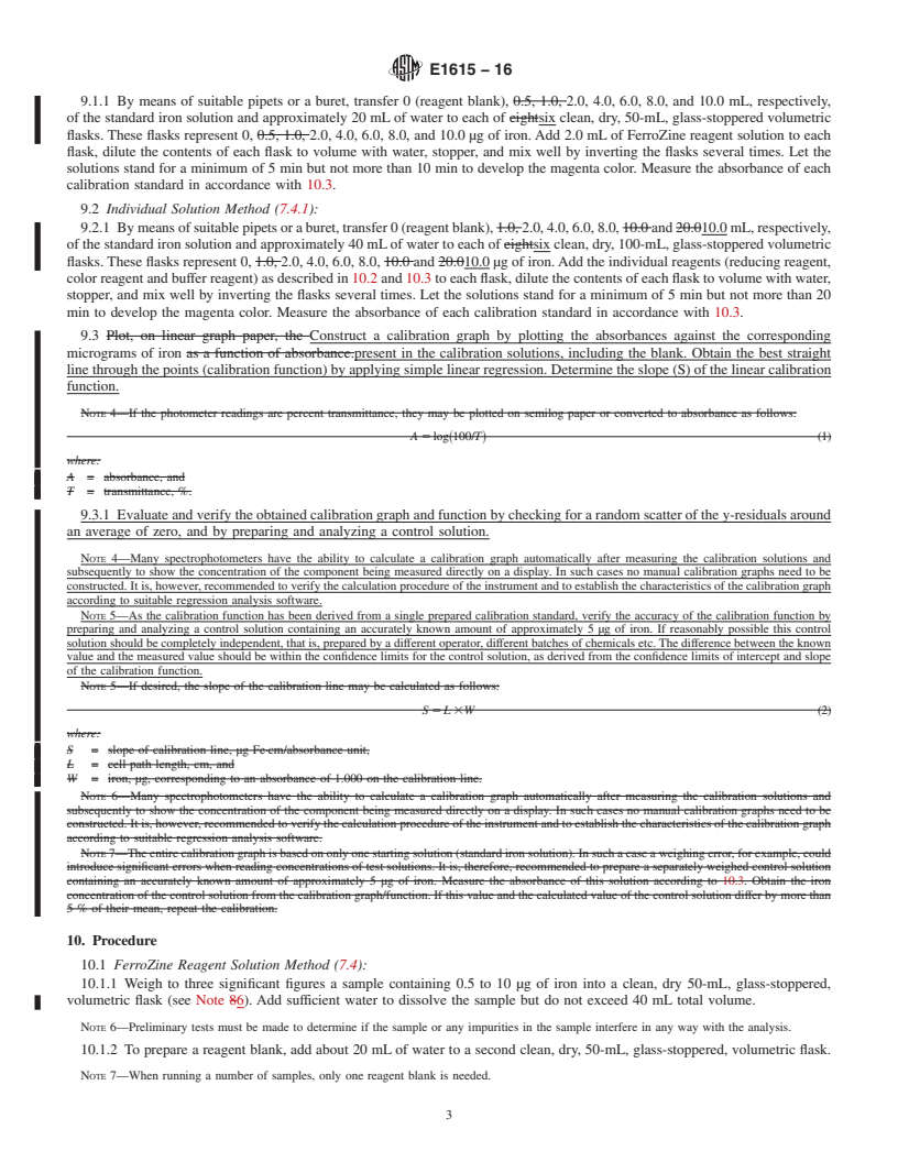 REDLINE ASTM E1615-16 - Standard Test Method for Iron in Trace Quantities Using the FerroZine Method