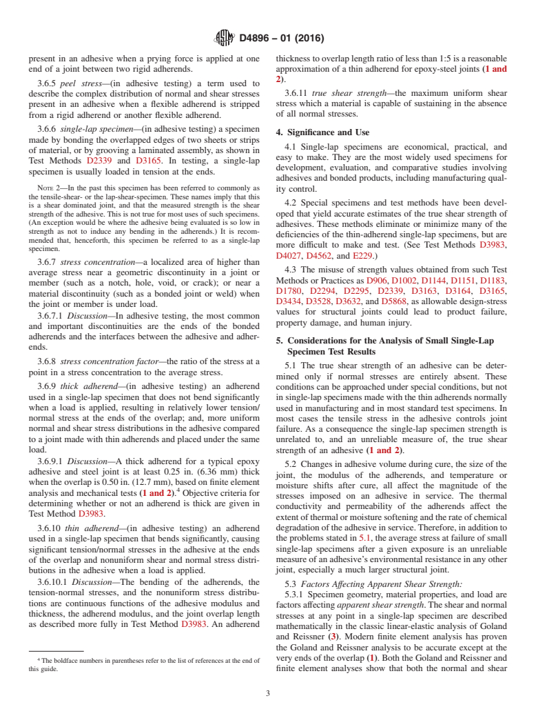 ASTM D4896-01(2016) - Standard Guide for Use of Adhesive-Bonded Single Lap-Joint Specimen Test Results