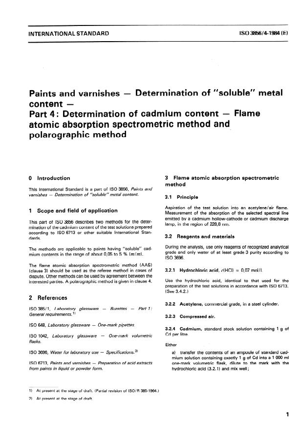 ISO 3856-4:1984 - Paints and varnishes -- Determination of "soluble" metal content
