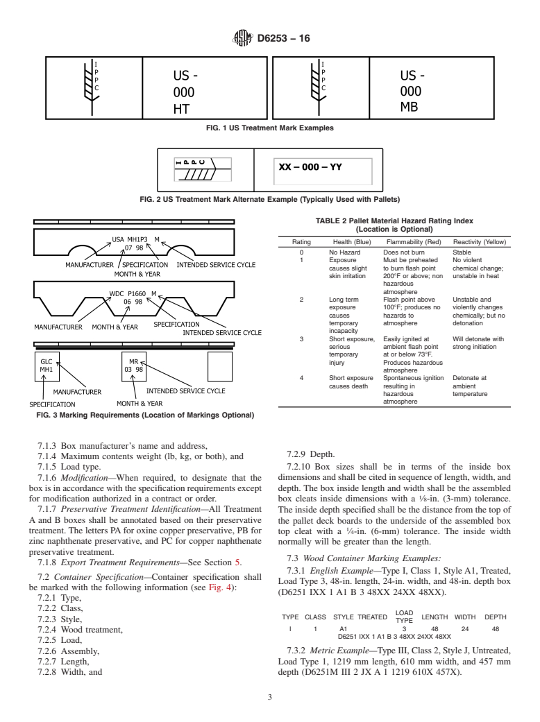 ASTM D6253-16 - Standard Practice for  Treatment and/or Marking of Wood Packaging Materials