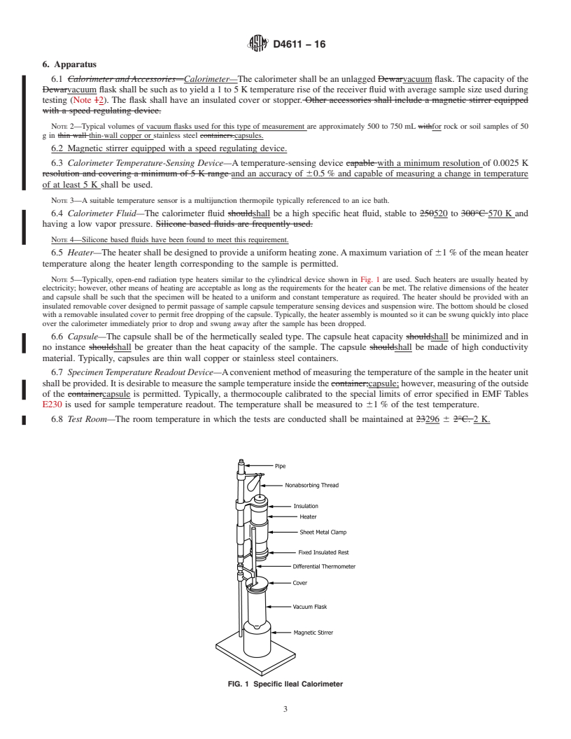 REDLINE ASTM D4611-16 - Standard Test Method for  Specific Heat of Rock and Soil