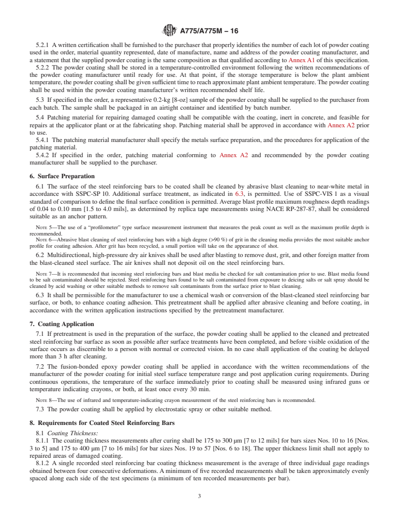 REDLINE ASTM A775/A775M-16 - Standard Specification for  Epoxy-Coated Steel Reinforcing Bars