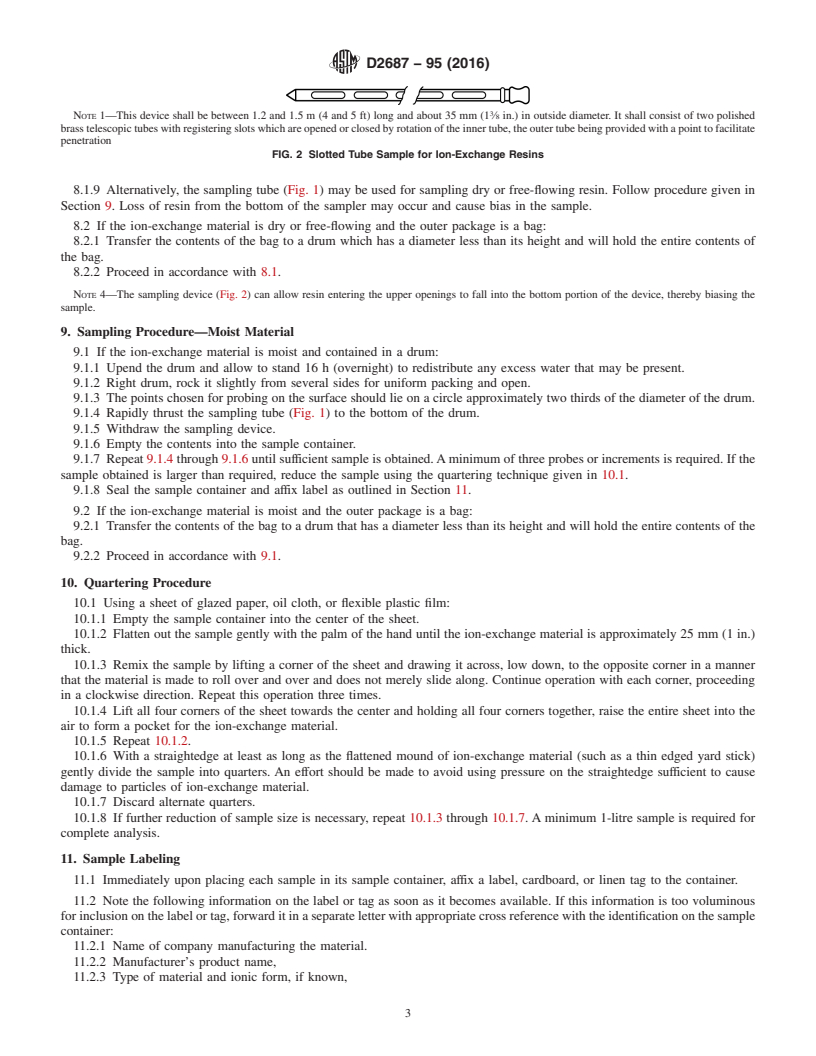 REDLINE ASTM D2687-95(2016) - Standard Practices for  Sampling Particulate Ion-Exchange Materials