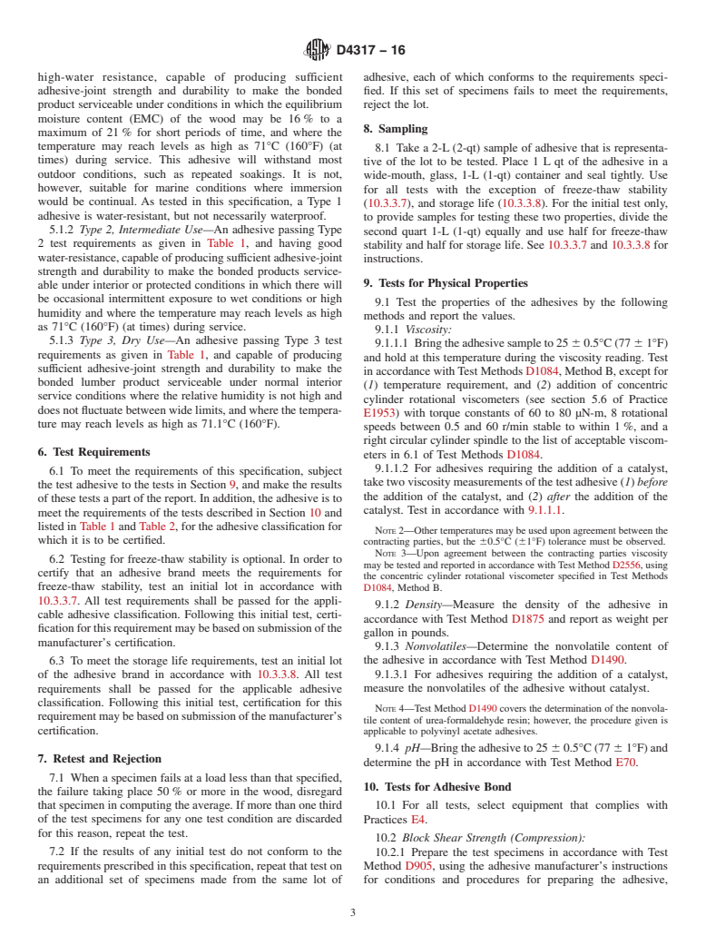 ASTM D4317-16 - Standard Specification for Polyvinyl Acetate-Based Emulsion Adhesives