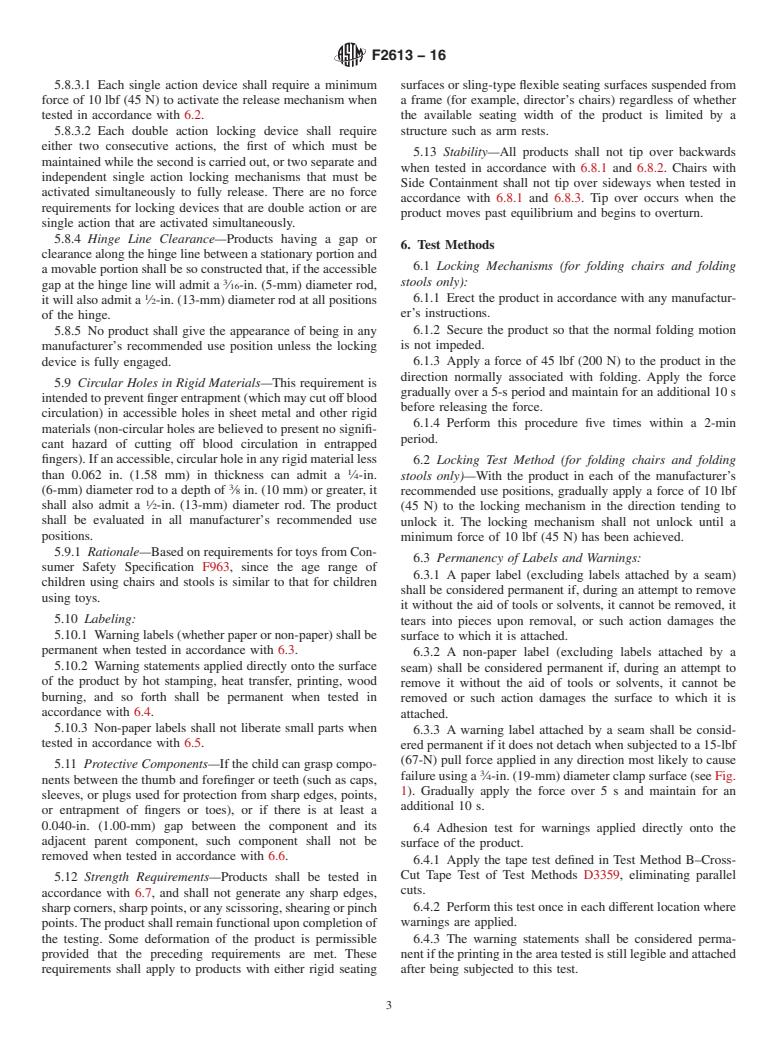 ASTM F2613-16 - Standard Consumer Safety Specification for  Children's Chairs and Stools