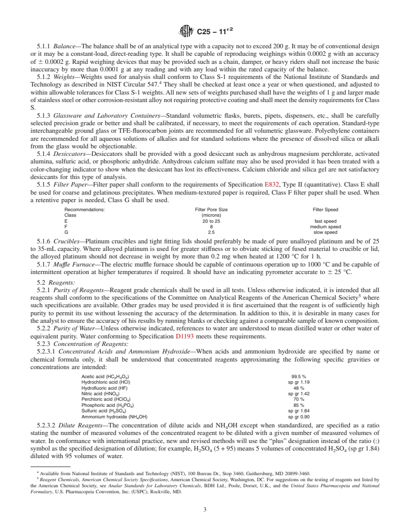 REDLINE ASTM C25-11e2 - Standard Test Methods for  Chemical Analysis of Limestone, Quicklime, and Hydrated Lime