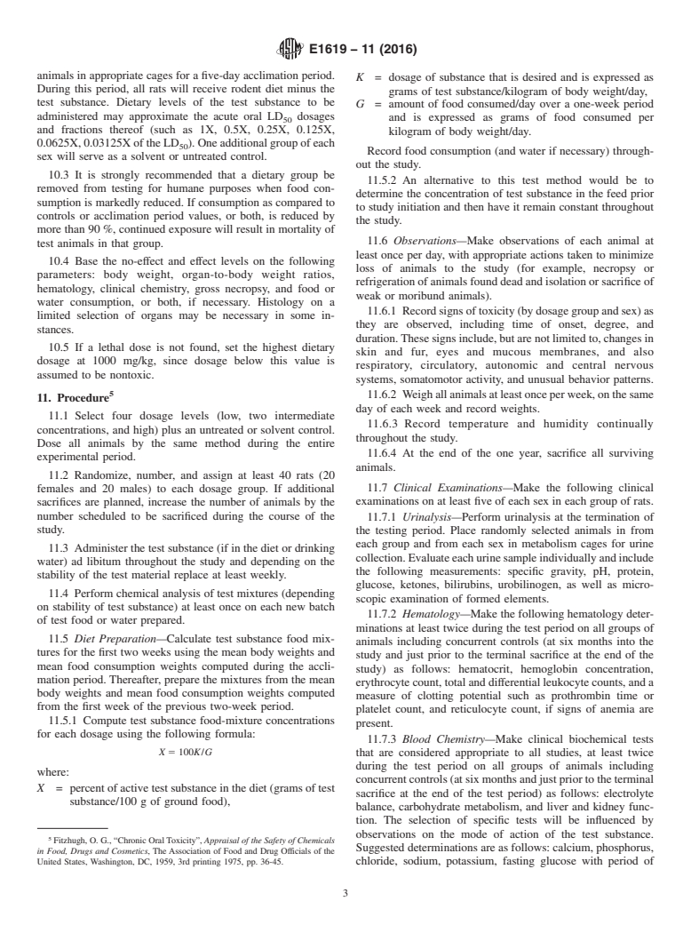 ASTM E1619-11(2016) - Standard Test Method for Chronic Oral Toxicity Study in Rats