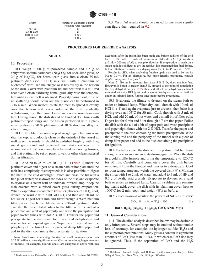 ASTM C169-16 - Standard Test Methods for  Chemical Analysis of Soda-Lime and Borosilicate Glass