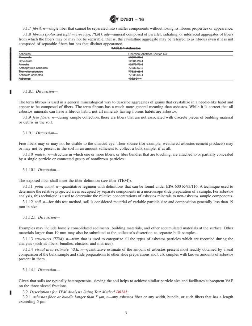 REDLINE ASTM D7521-16 - Standard Test Method for Determination of Asbestos in Soil