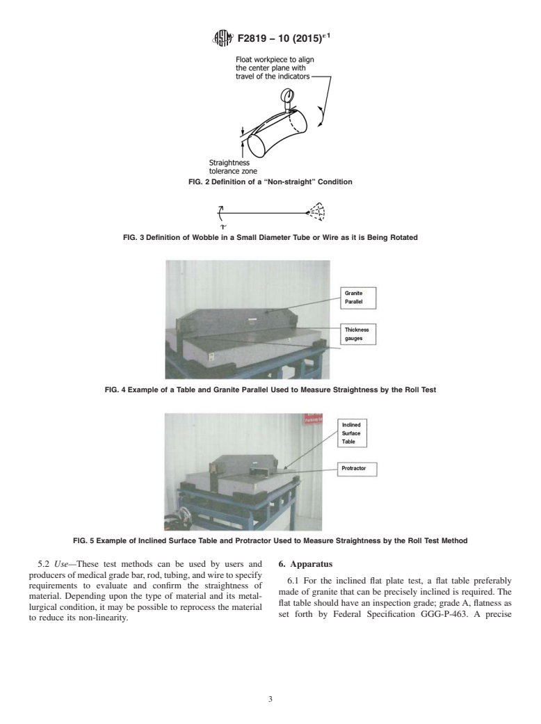 ASTM F2819-10(2015)e1 - Standard Test Methods for  Measurement of Straightness of Bar, Rod, Tubing and Wire to  be used for Medical Devices