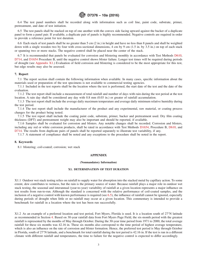 REDLINE ASTM D7376-10a(2016) - Standard Practice for Outdoor Evaluation of Wet Stack Storage Conditions on Coil-Coated   Metals