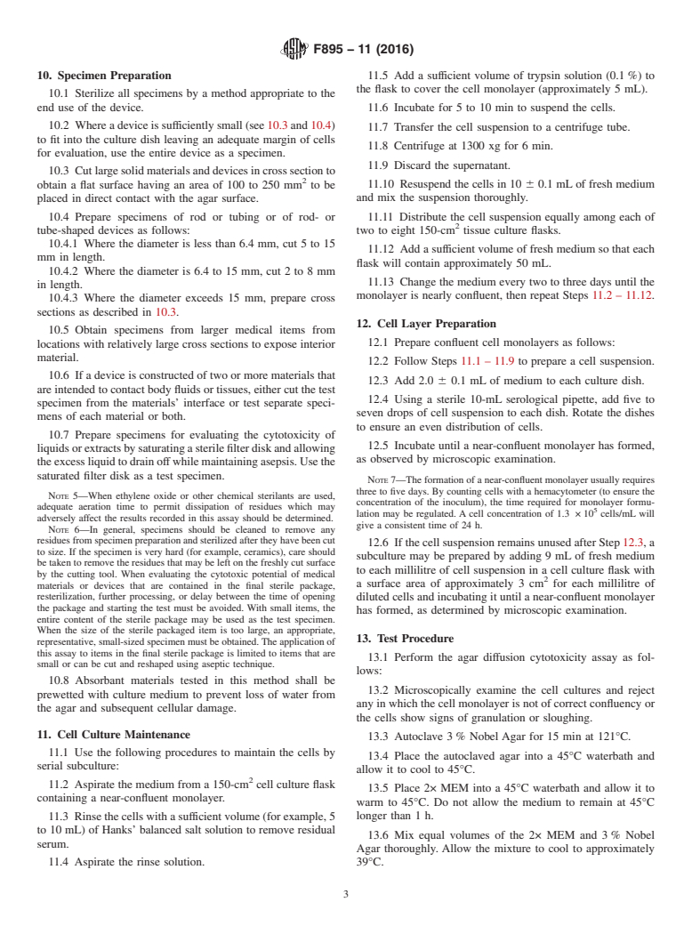 ASTM F895-11(2016) - Standard Test Method for  Agar Diffusion Cell Culture Screening for Cytotoxicity