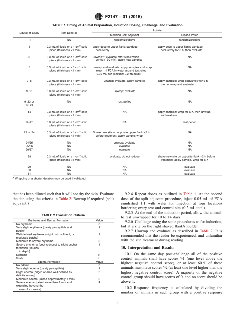 ASTM F2147-01(2016) - Standard Practice for  Guinea Pig: Split Adjuvant and Closed Patch Testing for Contact  Allergens