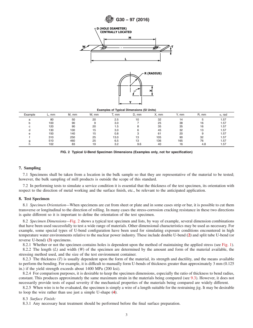 REDLINE ASTM G30-97(2016) - Standard Practice for  Making and Using U-Bend Stress-Corrosion Test Specimens