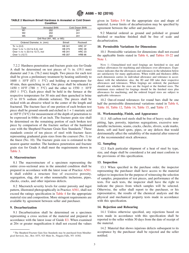 ASTM A686-92(2016) - Standard Specification for Tool Steel, Carbon