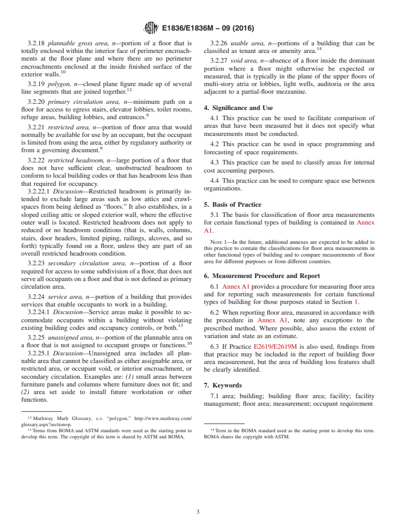 ASTM E1836/E1836M-09(2016) - Standard Practice for Building Floor Area Measurements for Facility Management