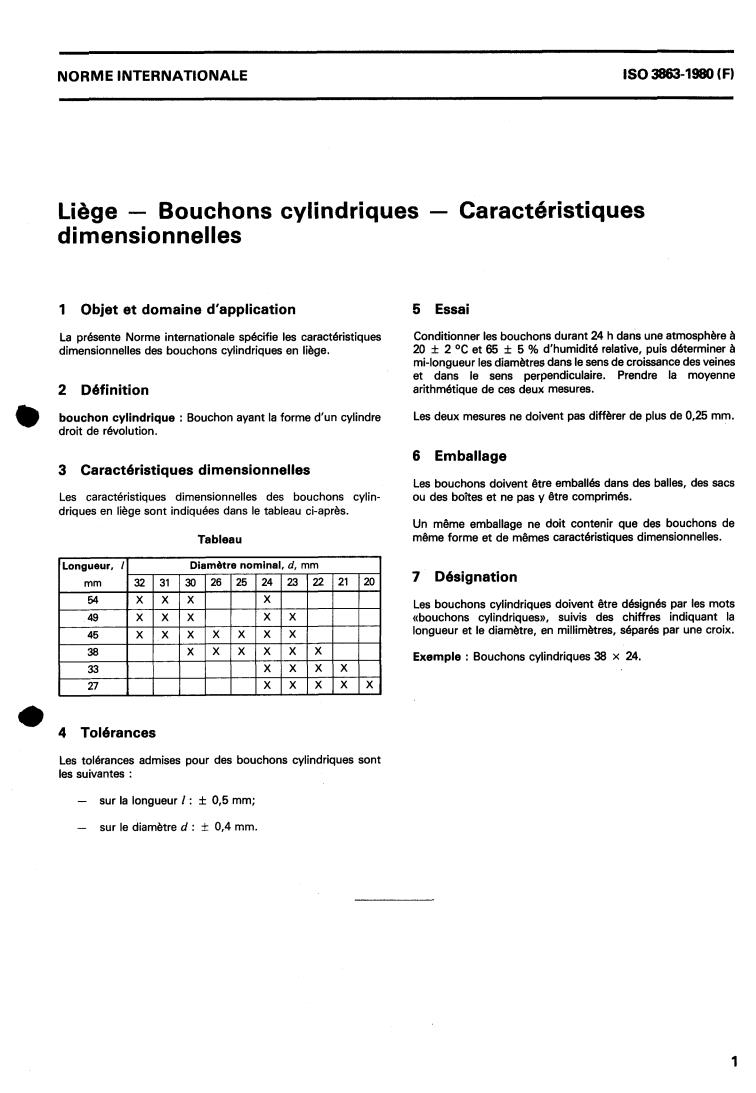 ISO 3863:1980 ISO 3863:1980 - Cork — Cylindrical stoppers — Dimensional characteristics
Released:10/1/1980 - Page 3 preview