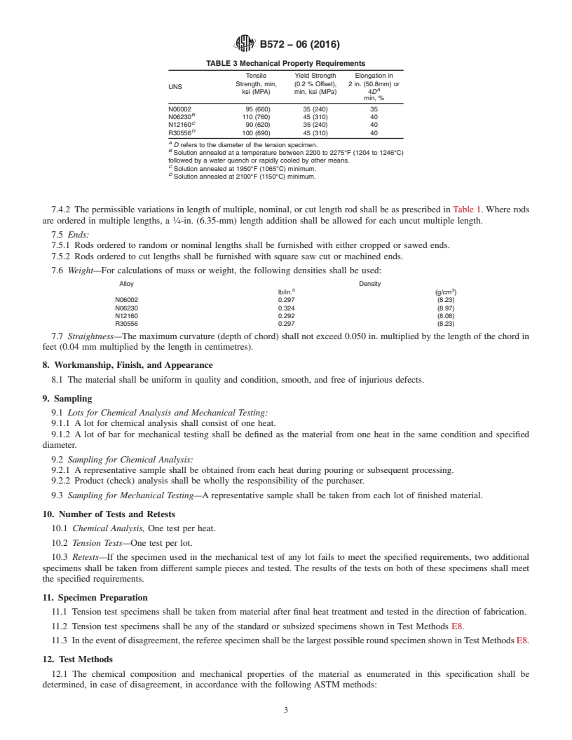 REDLINE ASTM B572-06(2016) - Standard Specification for UNS N06002, UNS N06230, UNS N12160, and UNS R30556 Rod
