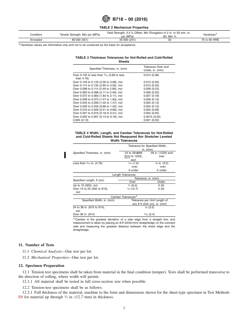 REDLINE ASTM B718-00(2016) - Standard Specification for Nickel-Chromium-Molybdenum-Cobalt-Tungsten-Iron-Silicon Alloy  (UNS   N06333) Plate, Sheet, and Strip