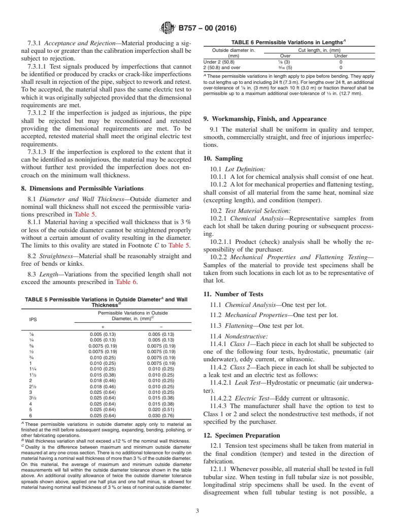 ASTM B757-00(2016) - Standard Specification for Nickel-Chromium-Molybdenum-Tungsten-Alloys <brk/>(UNS N06110)  Welded Pipe (Withdrawn 2021)