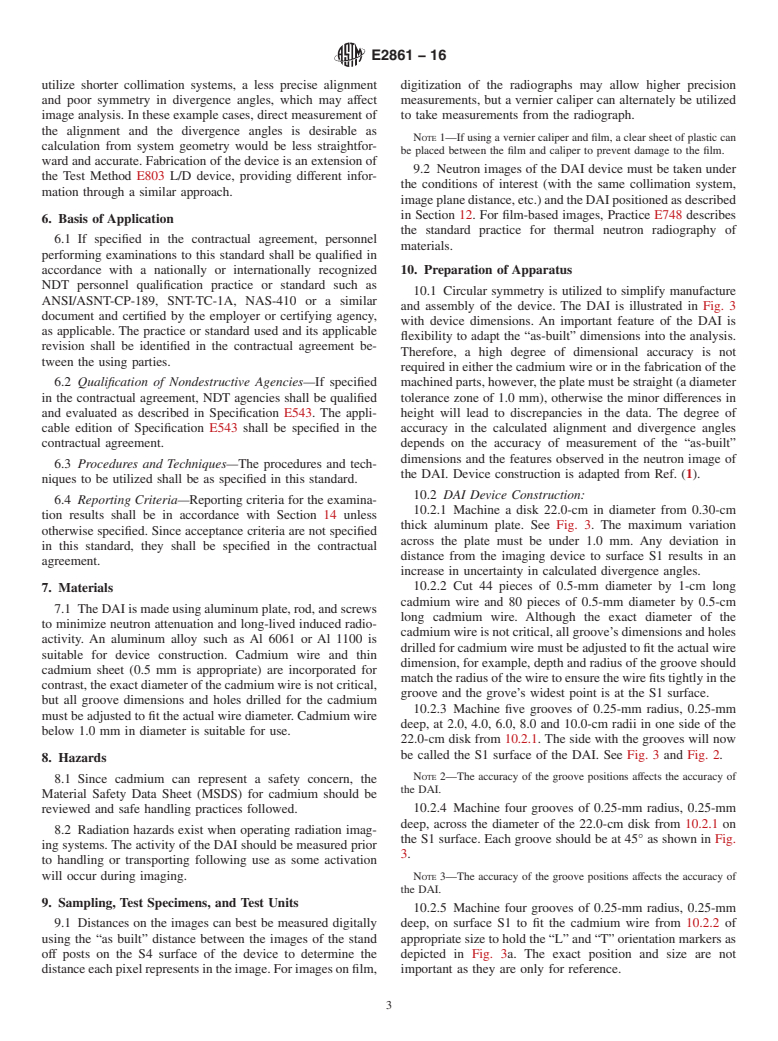 ASTM E2861-16 - Standard Test Method for  Measurement of Beam Divergence and Alignment in Neutron Radiologic  Beams