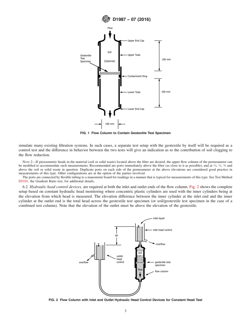 REDLINE ASTM D1987-07(2016) - Standard Test Method for  Biological Clogging of Geotextile or Soil/Geotextile Filters