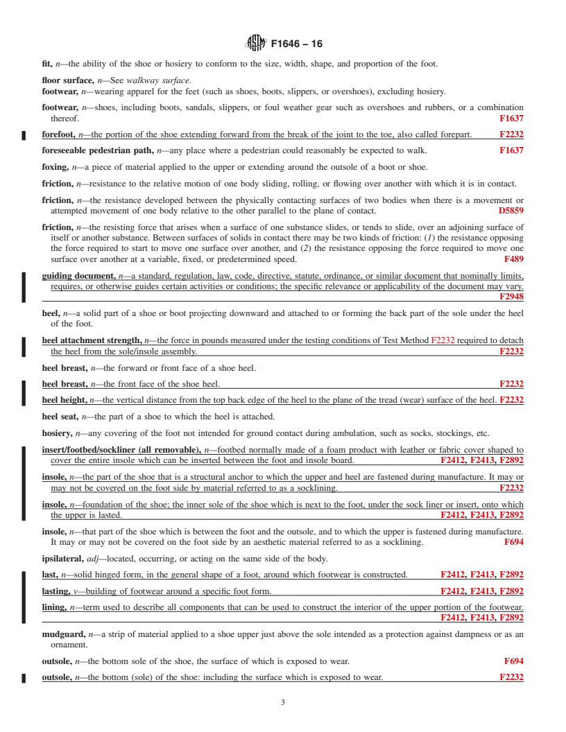 REDLINE ASTM F1646-16 - Standard Terminology Relating to Walkway Safety and Footwear