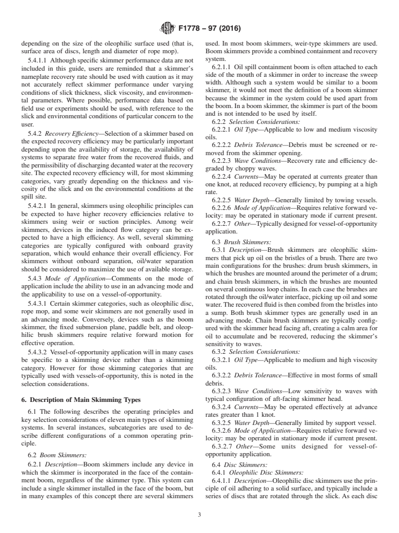 ASTM F1778-97(2016) - Standard Guide for  Selection of Skimmers for Oil-Spill Response